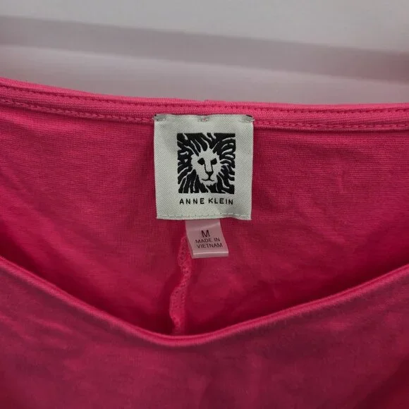 Anne Klein Hot Pink Off Shoulder Puff Sleeved Top Medium - Picture 8 of 14